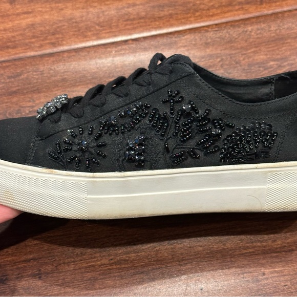 ZARA Satin Beaded & Crystal Embellished Sneakers Limited Edition - Picture 5 of 10